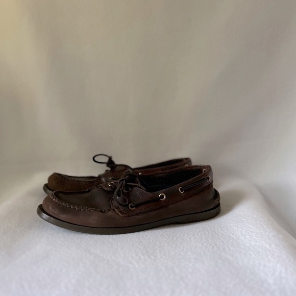 Sperry Sider Men’s size 8 1/2M Brown Leather Loafers - Picture 1 of 12